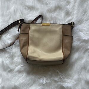 Liz Claiborne Cream and Brown Crossbody Bag